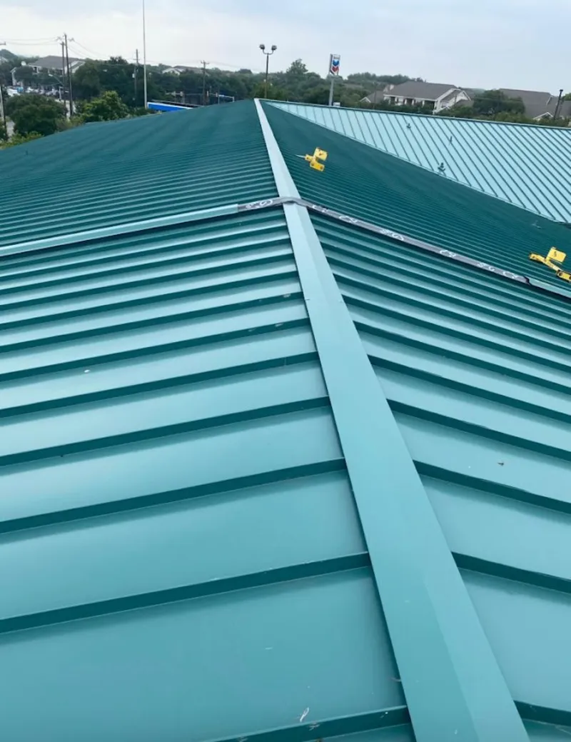 Green commercial metal roof ridge and valley for Metal Roof Repair in New Carrollton